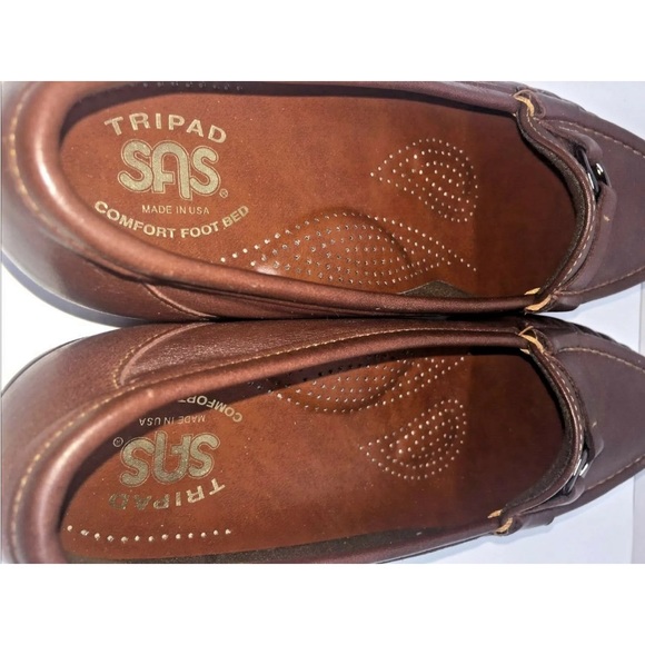 EUC SAS Jewel Women's Loafers Brown Leather Slip-On Size 7.5N Made in USA - Picture 11 of 11